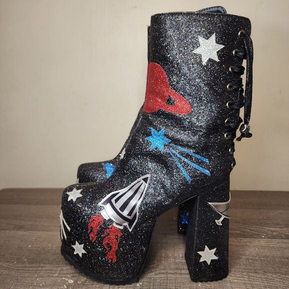 Current Mood Platform Boots Space Invasion Dolls Kill Goth Punk Womens 8 - Picture 6 of 16